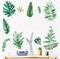 Green Assorted Tropical Leaves WALL STICKER Hanging Leaves Removable PVC Home